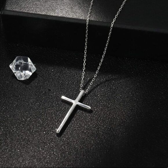 Sterling Silver Cross Necklace - Picture 4 of 14